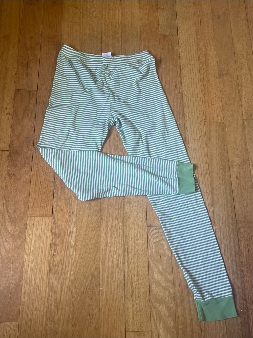 Kids Green Striped Cotton Lounge Pants 8